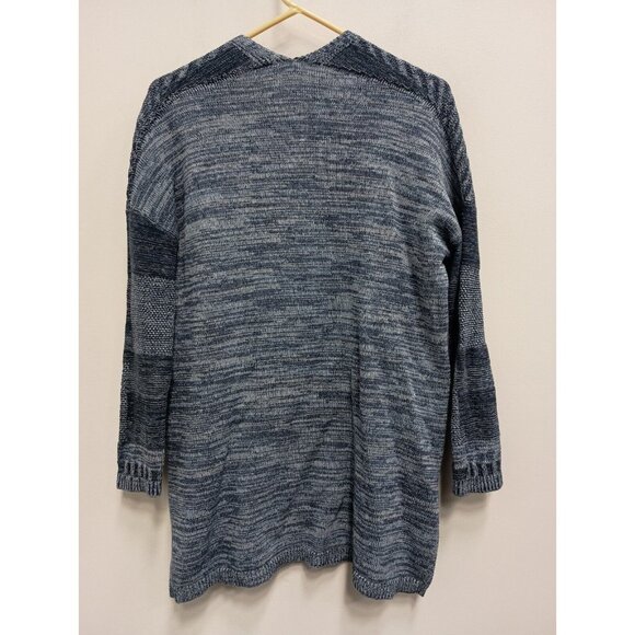 Soft Surroundings Womens Longline Cardigan Small Blue Patchwork Open BOHO - Picture 9 of 10